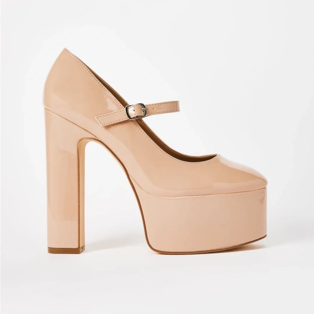 Mary Jane Platform Pump in Ruby Tan Cream - Picture 2 of 6